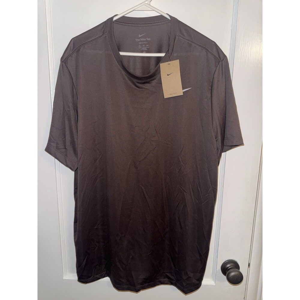 NWT Nike Mens 2XL Dri-Fit Brown Short Sleeve T Shirt Training Shirt